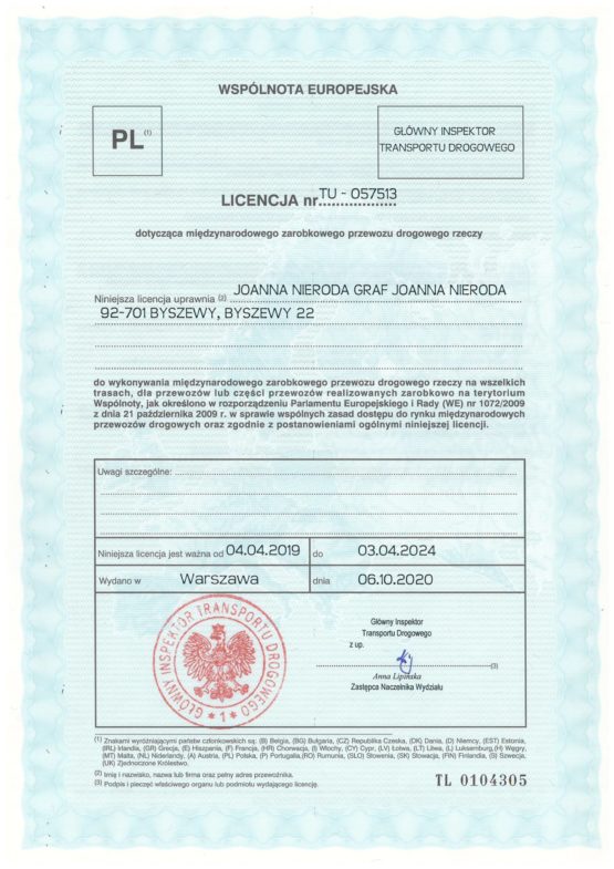 licencja TU-057513